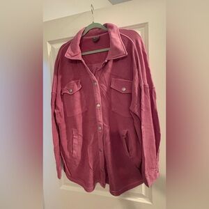 ARULA Pink Corduroy Button-Up Shirt